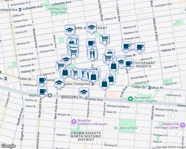 map of restaurants, bars, coffee shops, grocery stores, and more near in Brooklyn