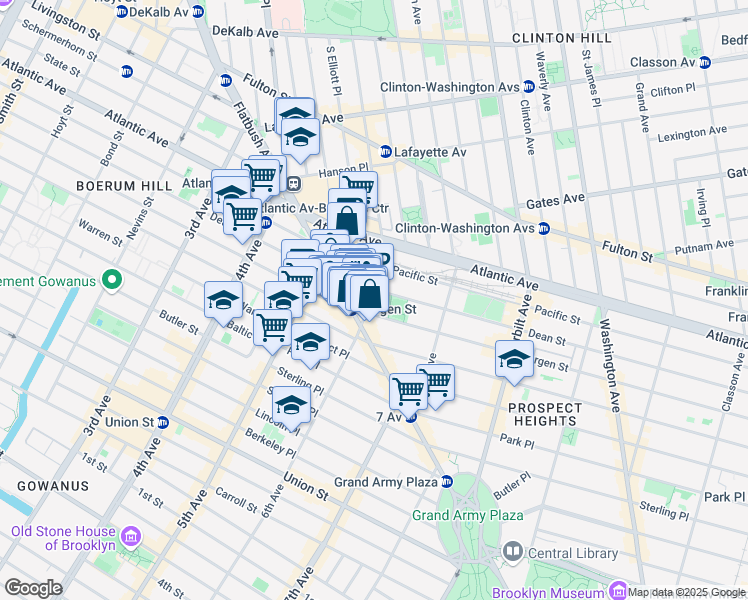 map of restaurants, bars, coffee shops, grocery stores, and more near 53 6th Avenue in Brooklyn