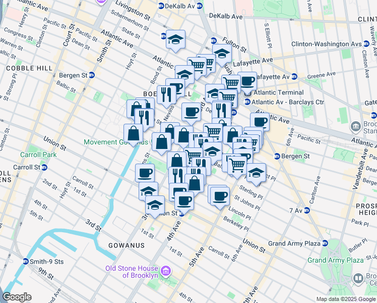 map of restaurants, bars, coffee shops, grocery stores, and more near in Brooklyn
