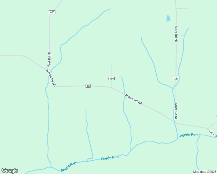 map of restaurants, bars, coffee shops, grocery stores, and more near Aurora Road Northeast in Carroll County