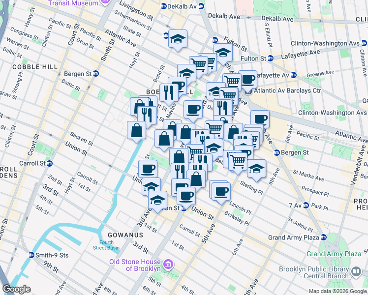 map of restaurants, bars, coffee shops, grocery stores, and more near in Brooklyn