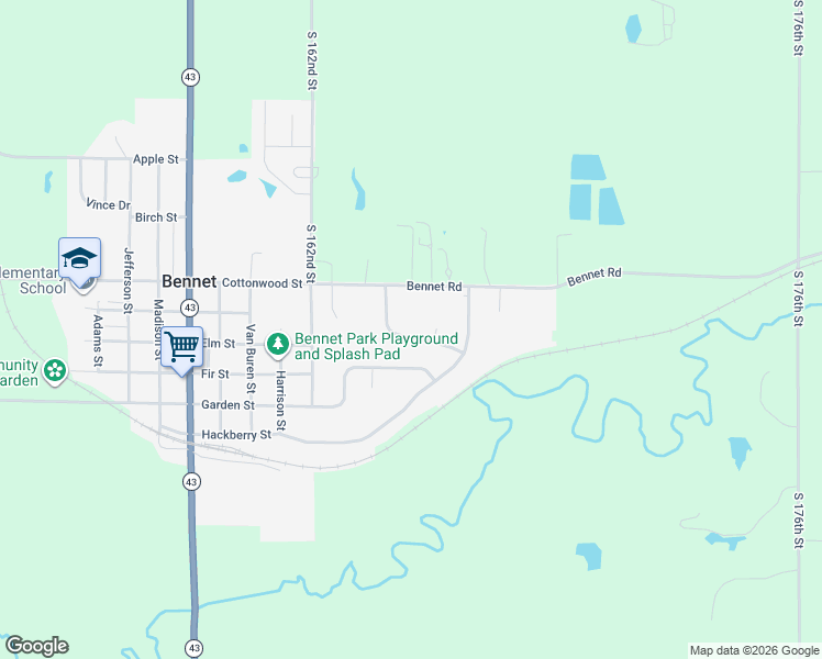 map of restaurants, bars, coffee shops, grocery stores, and more near 1015 Bennet Road in Bennet