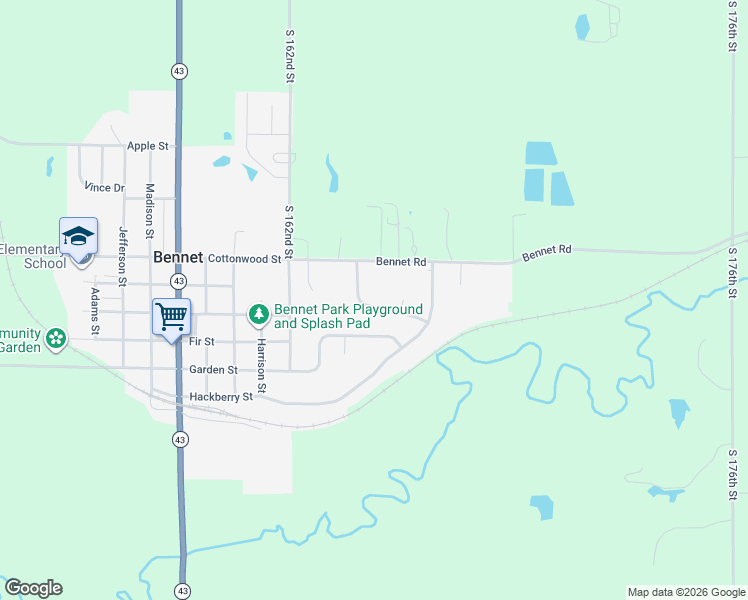 map of restaurants, bars, coffee shops, grocery stores, and more near 1015 Bennet Road in Bennet