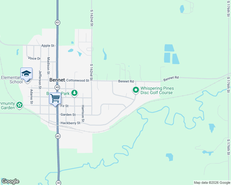 map of restaurants, bars, coffee shops, grocery stores, and more near 1015 Bennet Road in Bennet