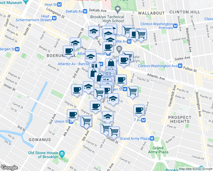 map of restaurants, bars, coffee shops, grocery stores, and more near in Brooklyn