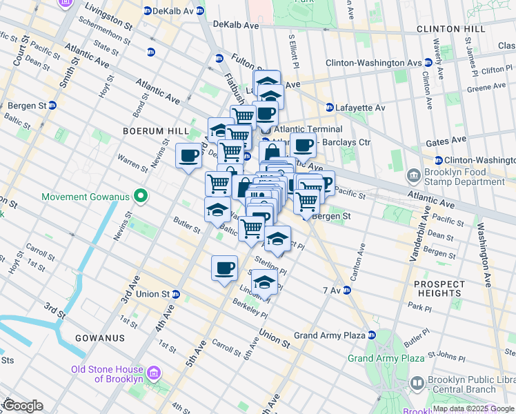 map of restaurants, bars, coffee shops, grocery stores, and more near in Brooklyn