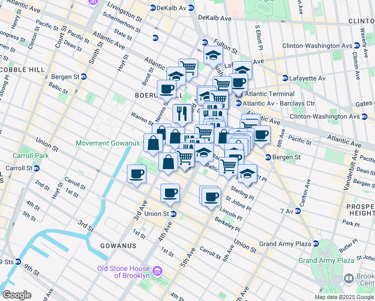 map of restaurants, bars, coffee shops, grocery stores, and more near 573 Willie McDonald Way in Brooklyn
