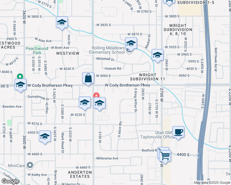 map of restaurants, bars, coffee shops, grocery stores, and more near 4133 South 3055 West in West Valley City