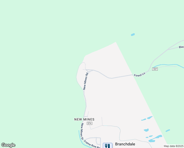 map of restaurants, bars, coffee shops, grocery stores, and more near 38 School Row in Pottsville