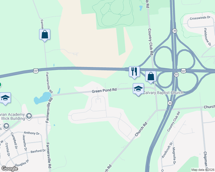 map of restaurants, bars, coffee shops, grocery stores, and more near 5575 Green Pond Road in Easton