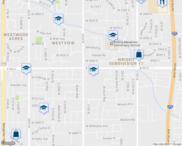 map of restaurants, bars, coffee shops, grocery stores, and more near 4128 Middle Park Lane in West Valley City