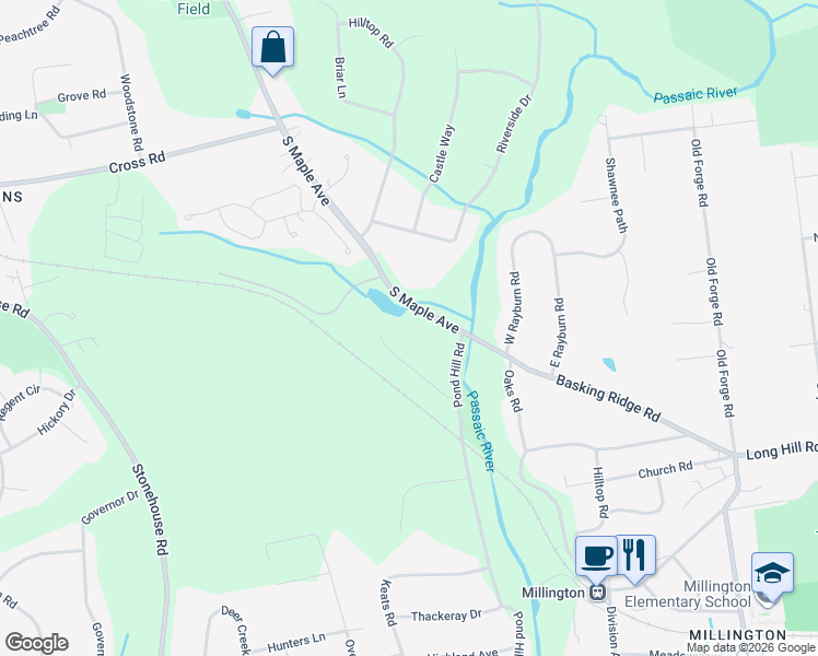 map of restaurants, bars, coffee shops, grocery stores, and more near 507 South Maple Avenue in Bernards