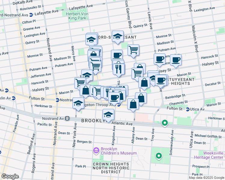 map of restaurants, bars, coffee shops, grocery stores, and more near in Brooklyn