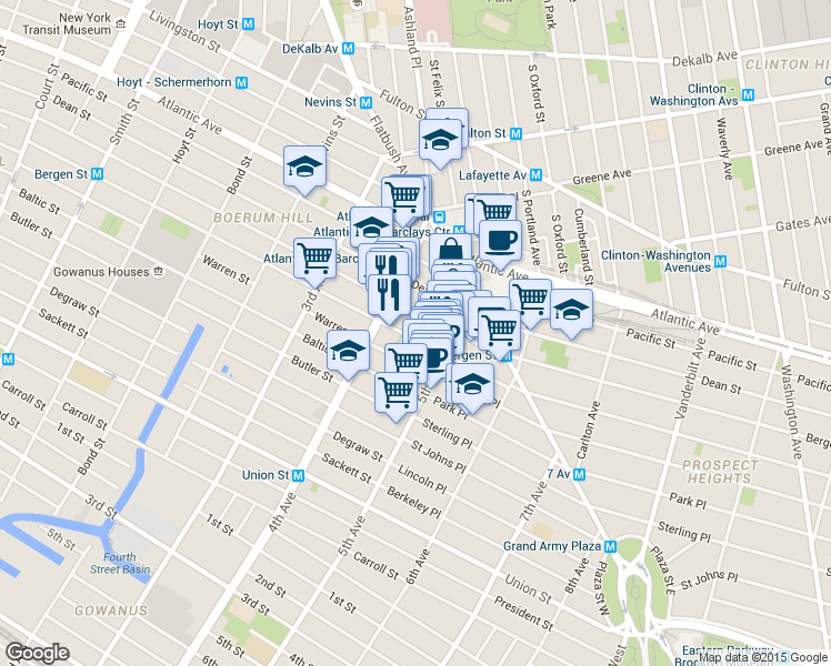 map of restaurants, bars, coffee shops, grocery stores, and more near in Brooklyn