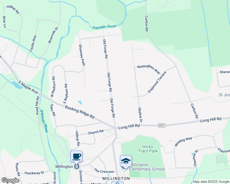 map of restaurants, bars, coffee shops, grocery stores, and more near 111 Old Forge Road in Long Hill