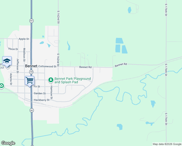 map of restaurants, bars, coffee shops, grocery stores, and more near 1420 Hackberry Street in Bennet