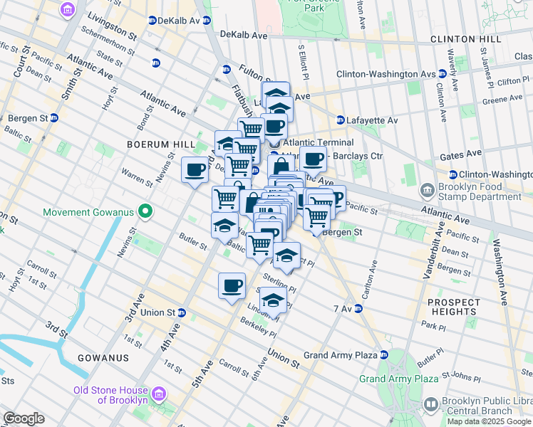 map of restaurants, bars, coffee shops, grocery stores, and more near in Brooklyn