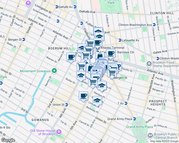 map of restaurants, bars, coffee shops, grocery stores, and more near in Brooklyn