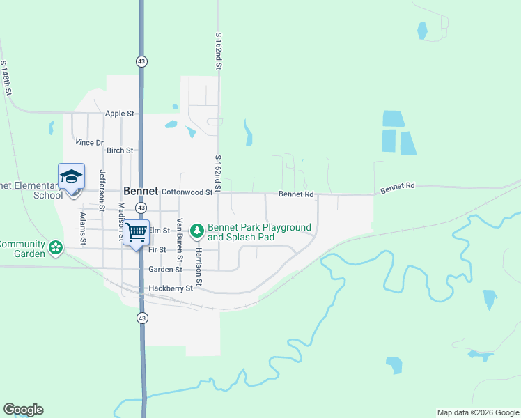 map of restaurants, bars, coffee shops, grocery stores, and more near 905 Cottonwood Street in Bennet