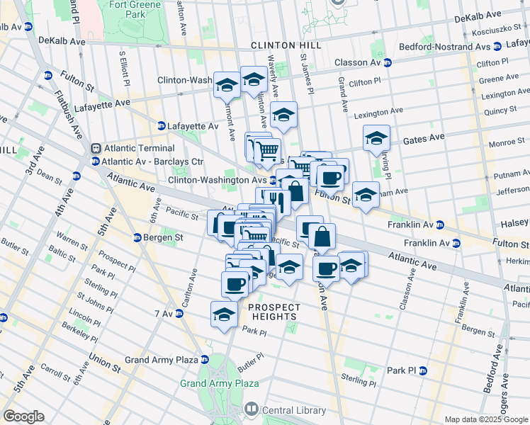 map of restaurants, bars, coffee shops, grocery stores, and more near in Brooklyn