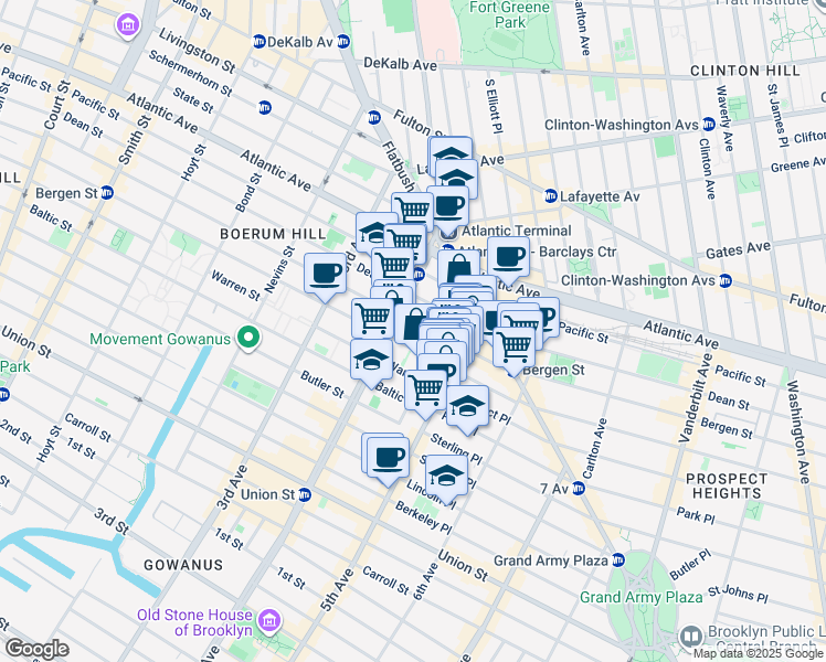 map of restaurants, bars, coffee shops, grocery stores, and more near in Brooklyn