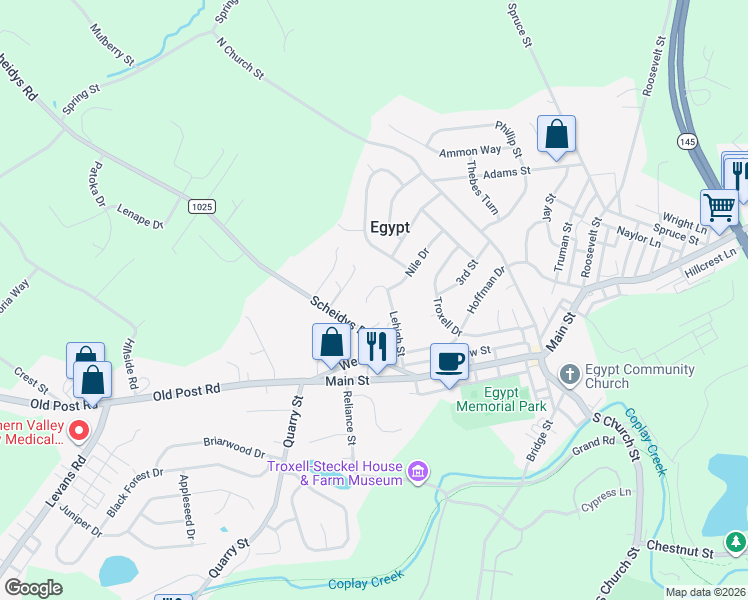 map of restaurants, bars, coffee shops, grocery stores, and more near 4116 3rd Street in Lehigh County