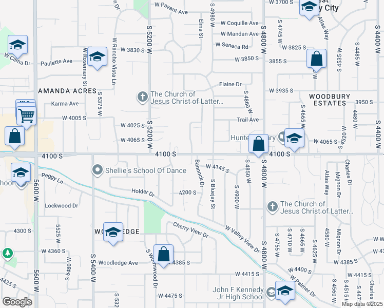 map of restaurants, bars, coffee shops, grocery stores, and more near 5060 Festival Drive West in West Valley City