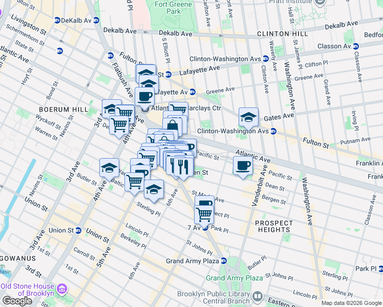 map of restaurants, bars, coffee shops, grocery stores, and more near in Brooklyn