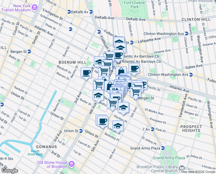 map of restaurants, bars, coffee shops, grocery stores, and more near in Brooklyn