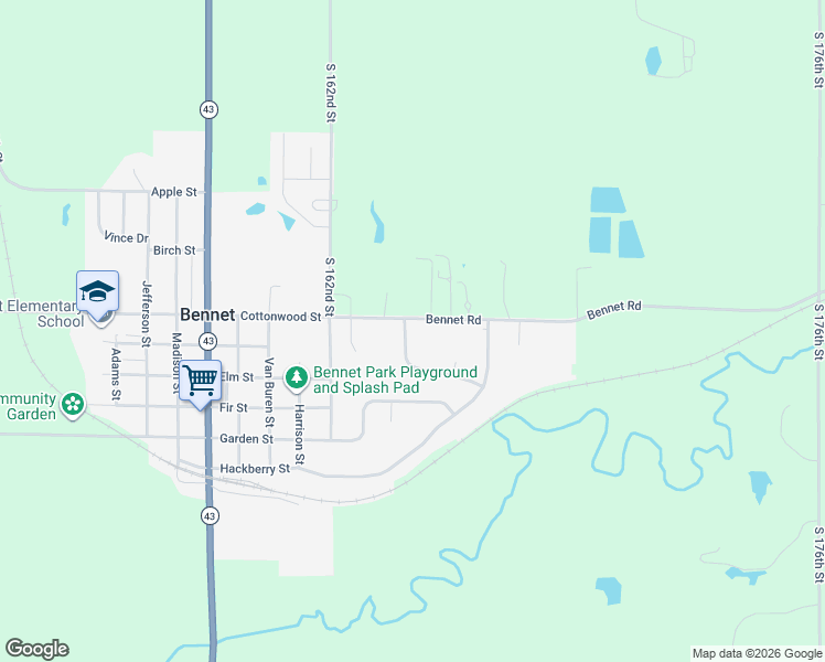 map of restaurants, bars, coffee shops, grocery stores, and more near 1015 Bennet Road in Bennet
