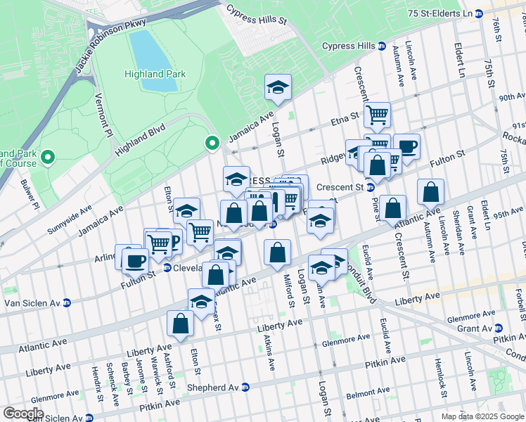 map of restaurants, bars, coffee shops, grocery stores, and more near in Brooklyn