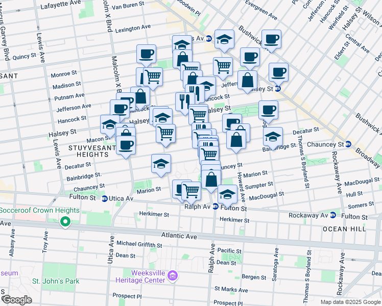 map of restaurants, bars, coffee shops, grocery stores, and more near in Brooklyn