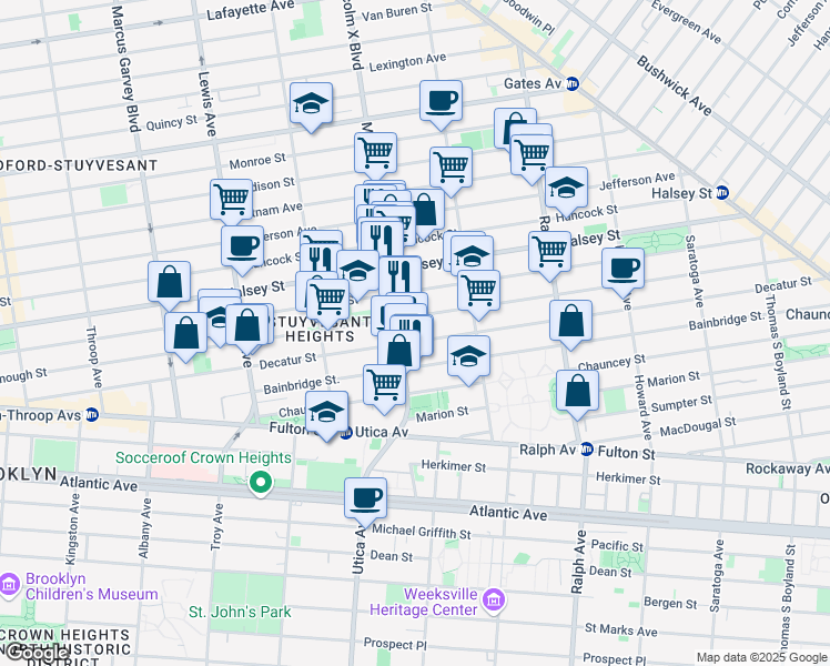 map of restaurants, bars, coffee shops, grocery stores, and more near in Brooklyn