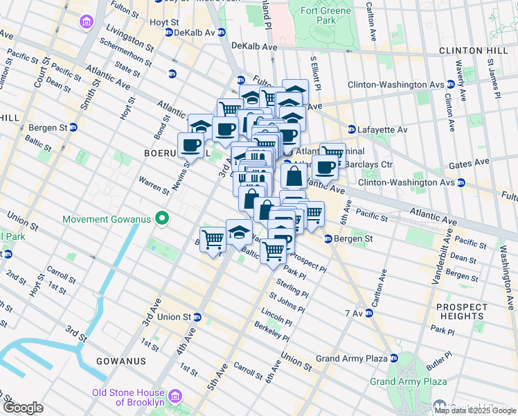 map of restaurants, bars, coffee shops, grocery stores, and more near 59 4th Avenue in Brooklyn