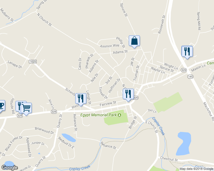 map of restaurants, bars, coffee shops, grocery stores, and more near 4522 3rd Street in Whitehall
