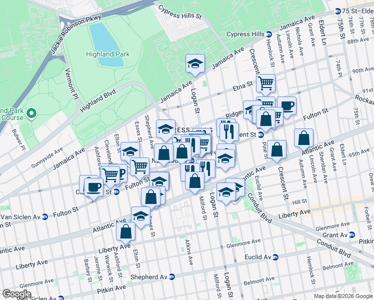 map of restaurants, bars, coffee shops, grocery stores, and more near in Brooklyn