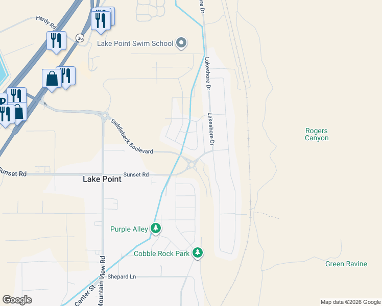 map of restaurants, bars, coffee shops, grocery stores, and more near 2080 East Colette Street in Lake Point