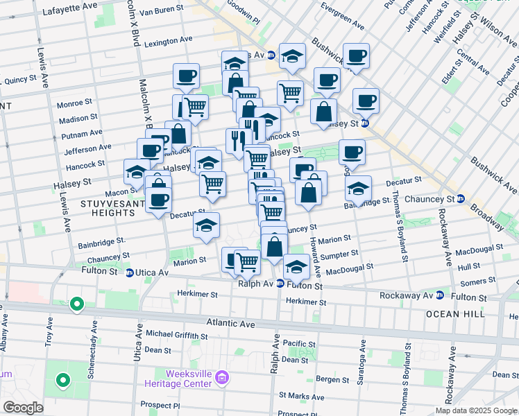 map of restaurants, bars, coffee shops, grocery stores, and more near in Brooklyn