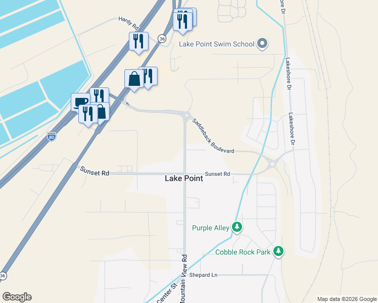 map of restaurants, bars, coffee shops, grocery stores, and more near North Mountain View 1750 East Road in Tooele