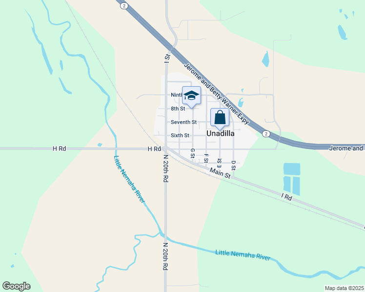 map of restaurants, bars, coffee shops, grocery stores, and more near 572 H Street in Unadilla