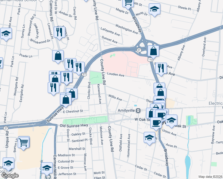 map of restaurants, bars, coffee shops, grocery stores, and more near in 