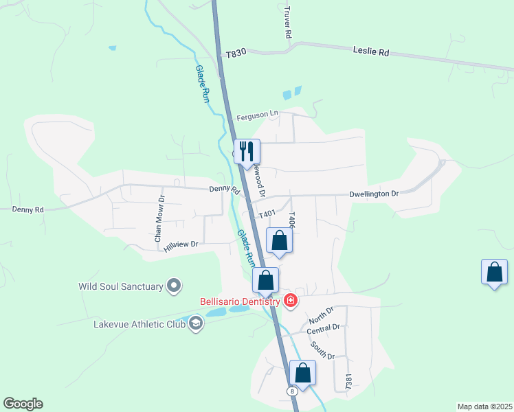 map of restaurants, bars, coffee shops, grocery stores, and more near 1373 Pittsburgh Road in Valencia