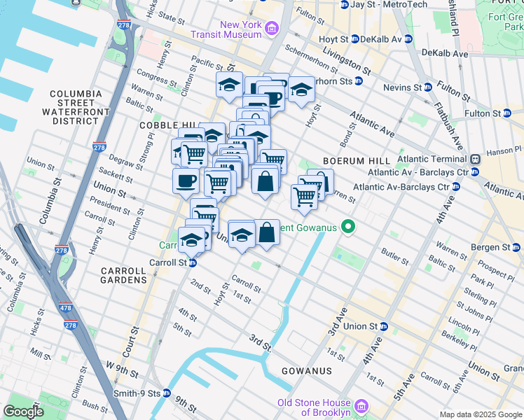 map of restaurants, bars, coffee shops, grocery stores, and more near 238 Hoyt Street in Brooklyn