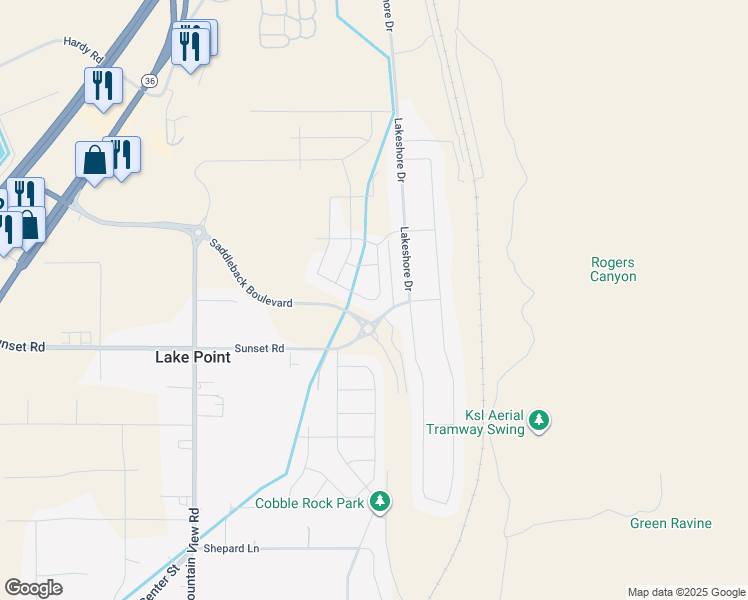 map of restaurants, bars, coffee shops, grocery stores, and more near 2080 East Colette Street in Lake Point