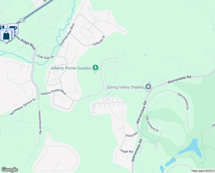 map of restaurants, bars, coffee shops, grocery stores, and more near 1000 Adams Pointe Boulevard in Mars