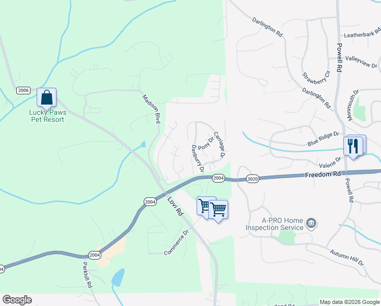 map of restaurants, bars, coffee shops, grocery stores, and more near 100 Trotter Lane in Freedom