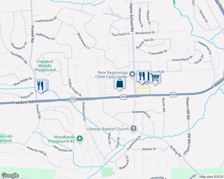 map of restaurants, bars, coffee shops, grocery stores, and more near 301 Trafalgar Square in Cranberry Township