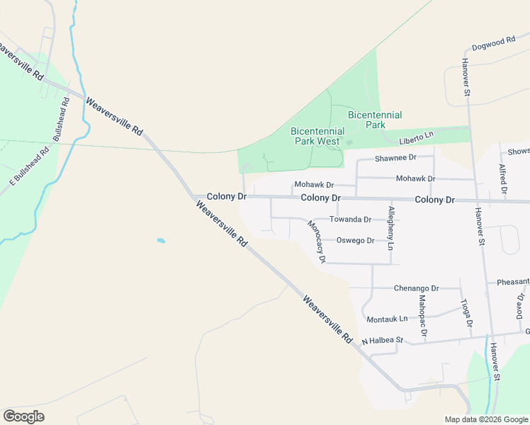 map of restaurants, bars, coffee shops, grocery stores, and more near 5315 Colony Drive in Bethlehem
