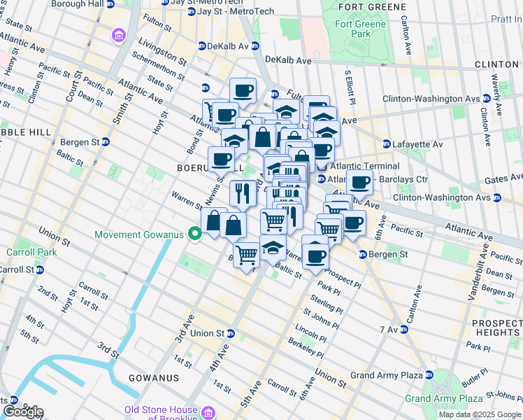 map of restaurants, bars, coffee shops, grocery stores, and more near 324 Bergen Street in Brooklyn