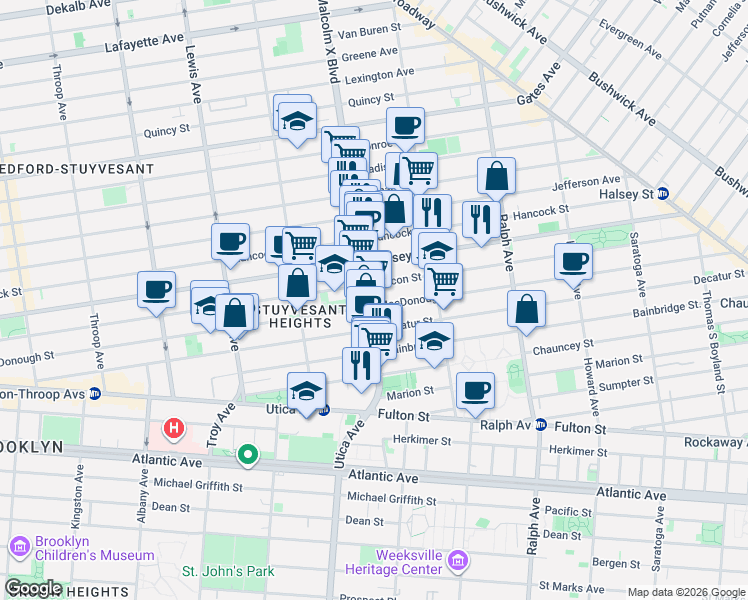 map of restaurants, bars, coffee shops, grocery stores, and more near in Brooklyn
